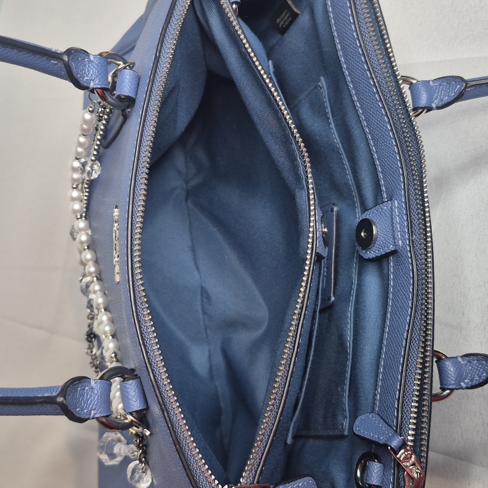 Coach Surry Blue Leather Double Top Zip Satchel 💙 (LIKE NEW) - Picture 14 of 17